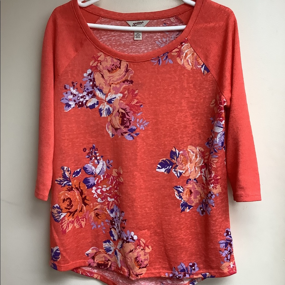 Arizona Jean Co. floral 3/4-sleeve top
